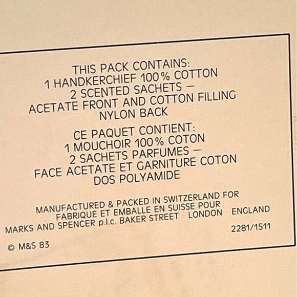 Vintage Swiss Embroidered Handkerchief Scented Sachet Set 100% Cotton Peach READ - Picture 6 of 12